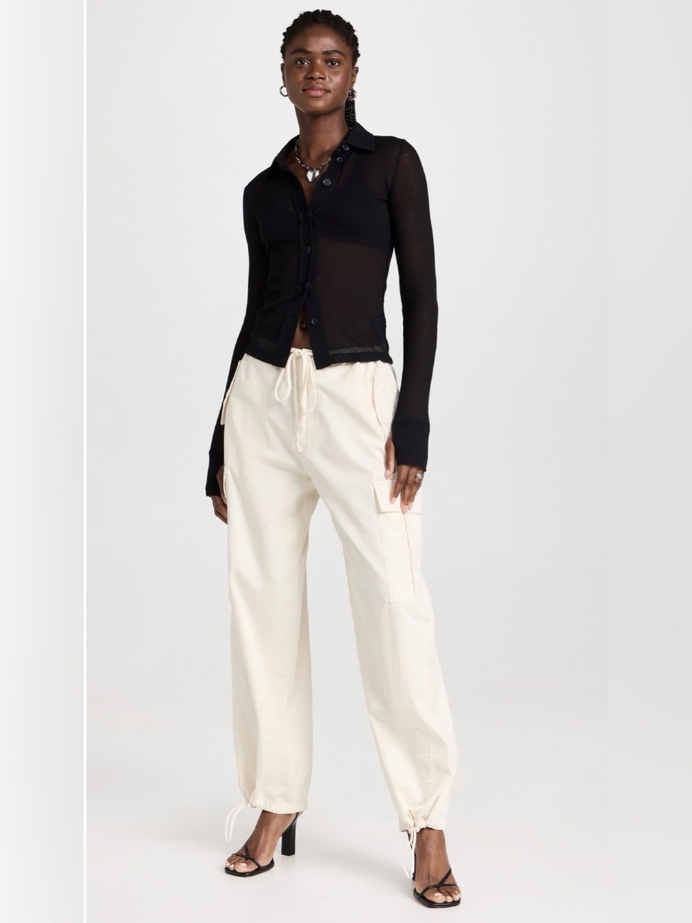 Good American Parachute Pants | Cloud White | XS | NWT